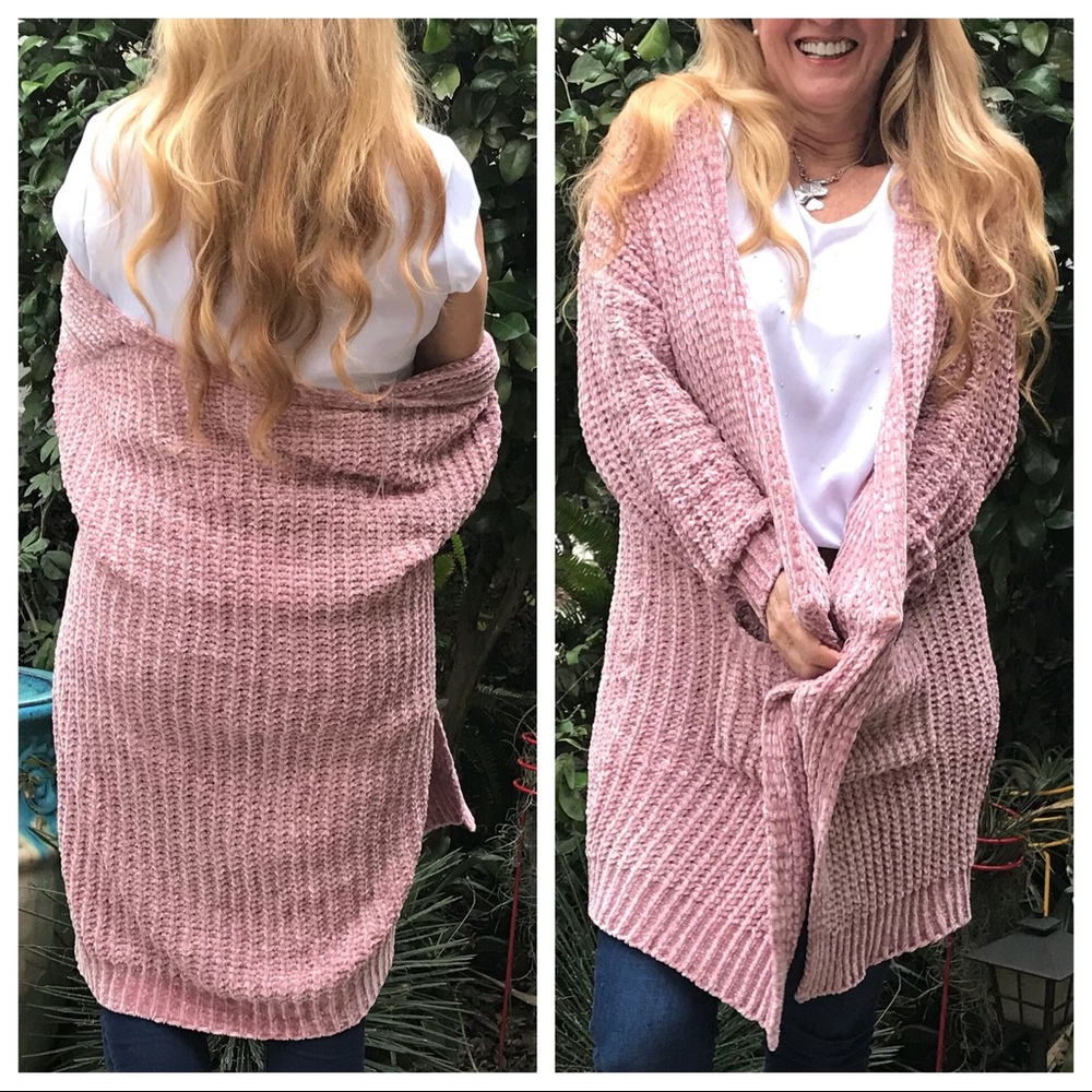 LAST 🔘Drenched in Chenille! Cardigan with Pockets